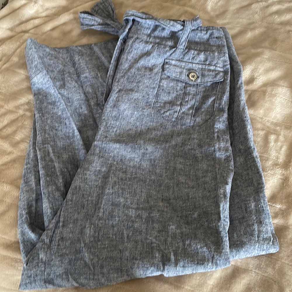 7th Avenue design New York & Company wide legged pant with tie